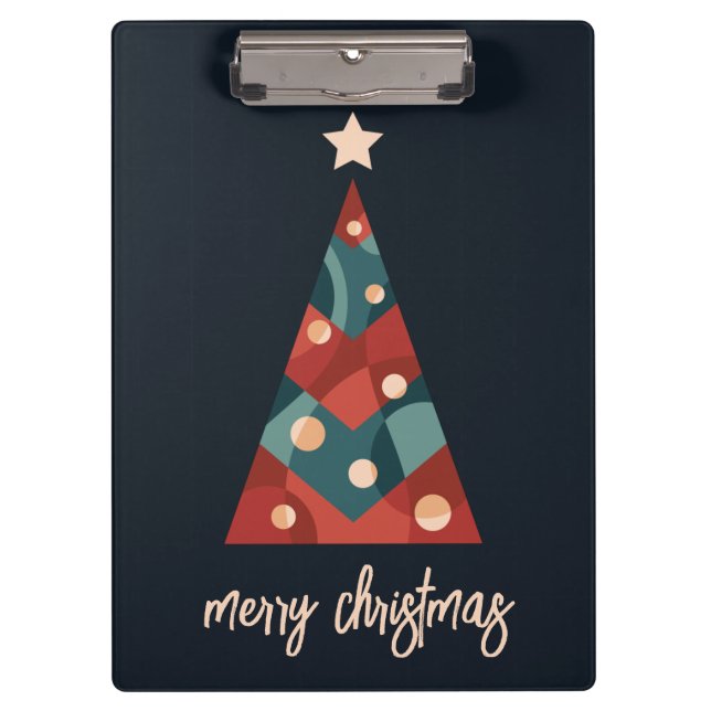 Merry Christmas abstract art xmas tree  Clipboard (Front)