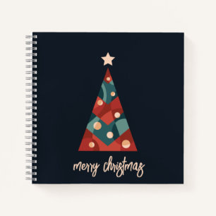 Merry Christmas abstract art xmas tree Notebook
