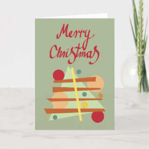 Merry Christmas- abstract christmas tree Holiday Card