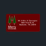 Merry Christmas Abstract Pine Trees Label<br><div class="desc">Cute seasonal holiday return address labels for all your holiday mailings. Green abstract trees with Merry Christmas typography</div>