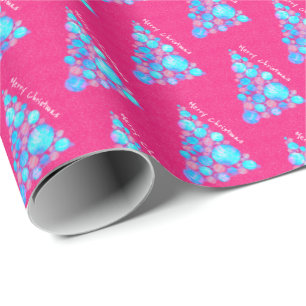 Merry Christmas Abstract Purple Tree Pink Paper