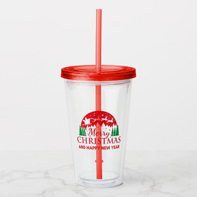 Merry Christmas  Acrylic Tumbler (Front)