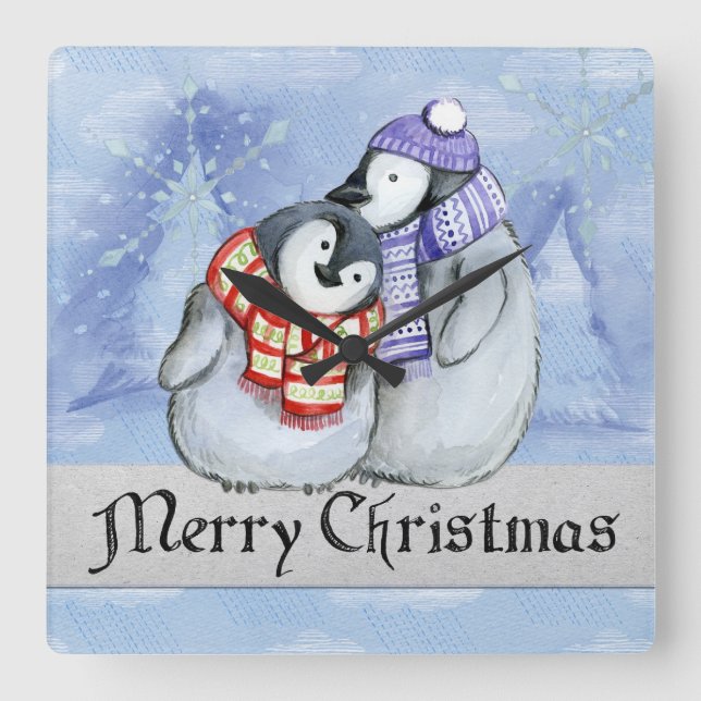 Merry Christmas Acrylic Wall Clock (Front)