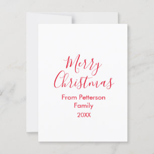 Merry Christmas add family name year simple Postcard