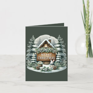 Merry Christmas add message Country home Holiday Card
