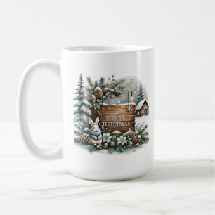 Merry Christmas add monogram Country house Coffee Mug