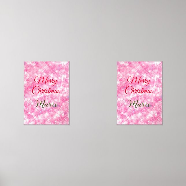 Merry Christmas add name red sparkle glitter holid (Front)