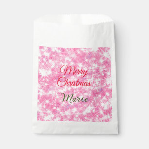 Merry Christmas add name red sparkle glitter holid Favour Bag