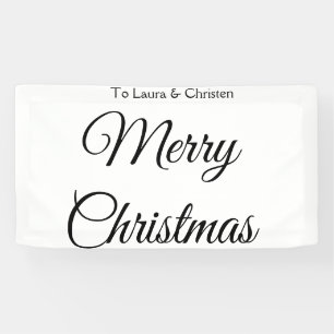Merry Christmas add name text custom family gift Banner