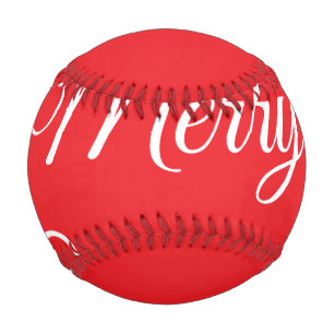 Merry Christmas add name text custom family gift Baseball