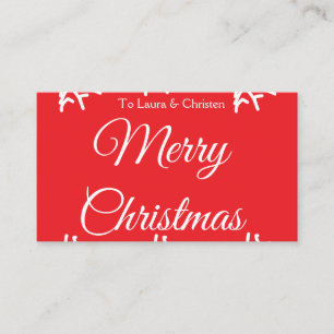 Merry Christmas add name text custom family gift Business Card