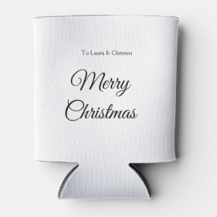 Merry Christmas add name text custom family gift Can Cooler