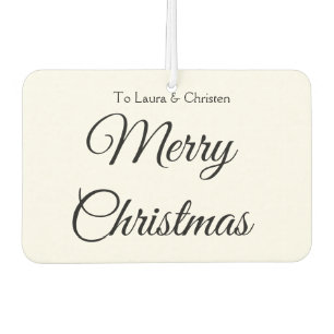 Merry Christmas add name text custom family gift Car Air Freshener
