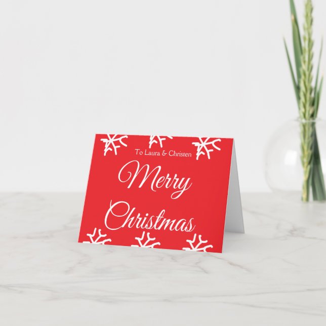 Merry Christmas add name text custom family gift Card (Front)