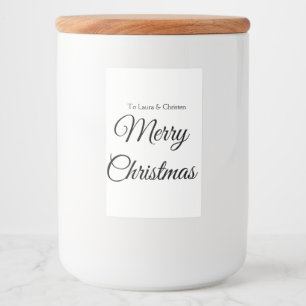 Merry Christmas add name text custom family gift Food Label