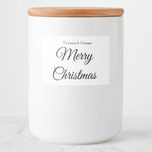 Merry Christmas add name text custom family gift Food Label