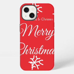 Merry Christmas add name text custom family gift iPhone 13 Case