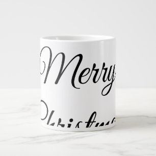 Merry Christmas add name text custom family gift Large Coffee Mug