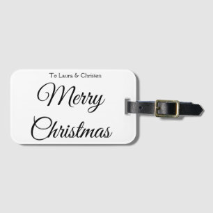 Merry Christmas add name text custom family gift Luggage Tag
