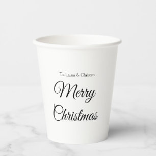 Merry Christmas add name text custom family gift Paper Cups