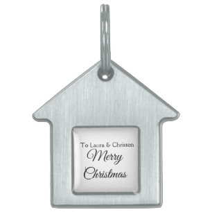Merry Christmas add name text custom family gift Pet ID Tag