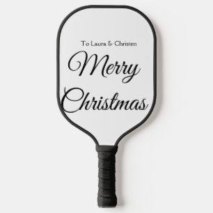 Merry Christmas add name text custom family gift Pickleball Paddle