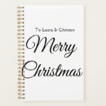 Merry Christmas add name text custom family gift Planner<br><div class="desc">Design</div>