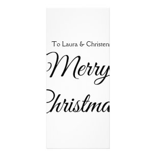 Merry Christmas add name text custom family gift Rack Card
