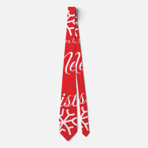 Merry Christmas add name text custom family gift Tie