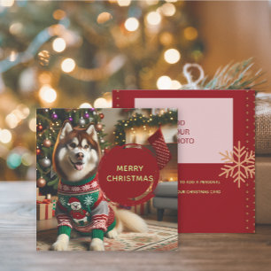 Merry Christmas Add Up To 2 Photos Greeting Card