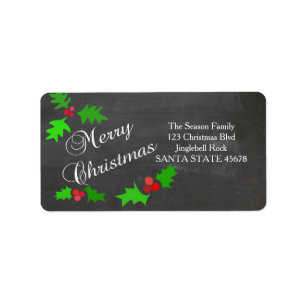 Merry Christmas address Label