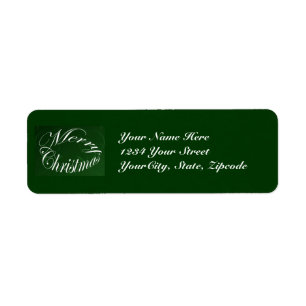 Merry Christmas Address Label - Green Return Address Label