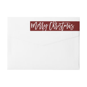 Merry Christmas Address Label, wraparound Wrap Around Label