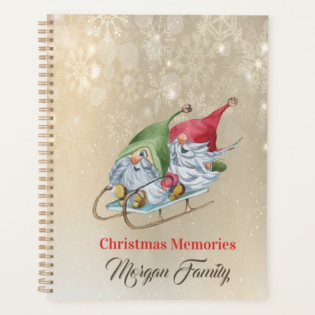 Merry Christmas,Adorable Gnomes Sleigh  Planner (Front)