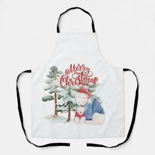 Merry Christmas Adorable Holiday Design Apron