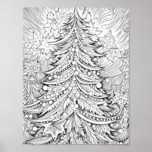 Merry Christmas Adult Coloring Poster