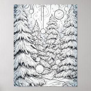 Merry Christmas Adult Colouring Poster