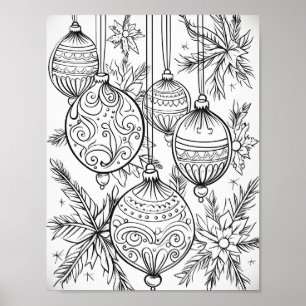 Merry Christmas Adult Colouring Poster