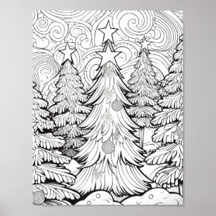 Merry Christmas Adult Colouring Poster