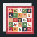 Merry Christmas Advent Calendar Poinsettia Red<br><div class="desc">Send Joy & peace to your loved ones with this elegant Merry Christmas advent calendar greeting card featuring Christmas bell, Christmas tree, Christmas ornament, Christmas ugly sweater, reindeer, holly berry and Poinsettia. It has Merry Christmas message "May your troubles are less and your blessings be more And Christmas bring you...</div>