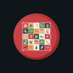 Merry Christmas Advent Calendar Poinsettia Red Magnet<br><div class="desc">Beautiful Christmas advent calendar magnet featuring Christmas bell,  Christmas tree,  Christmas ornament,  Christmas ugly sweater,  reindeer,  holly berry and Poinsettia is an awesome Christmas gift. It makes an ideal secret Santa gift or stocking filler. Please contact me by email if you need any help or matching products at shabnamahsanatzazzle@gmail.com.</div>