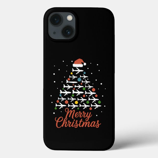 Merry Christmas Aeroplane Tree Vacation Case-Mate iPhone Case (Back)