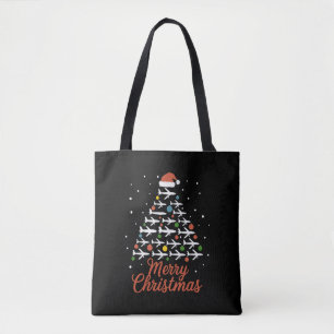 Merry Christmas Aeroplane Tree Vacation Tote Bag