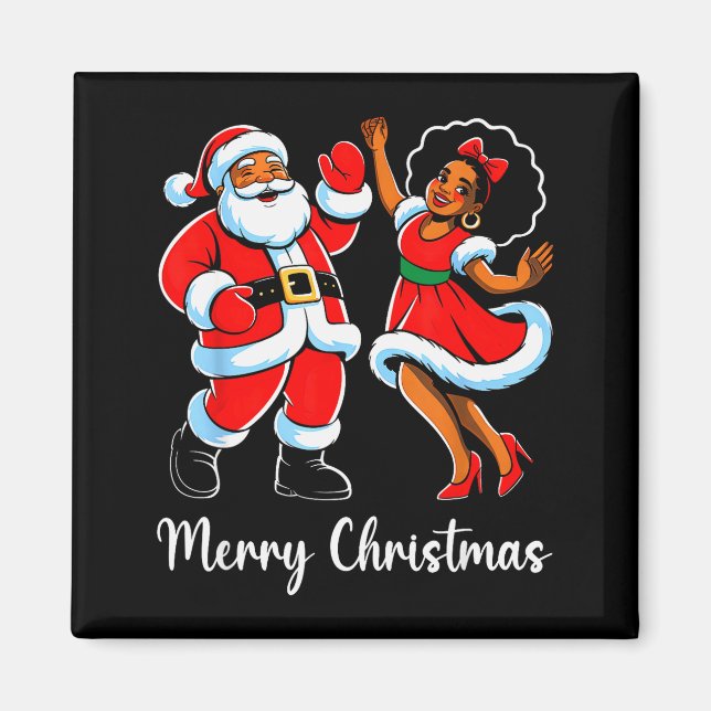 Merry Christmas African American Santa Claus Xmas  Magnet (Front)