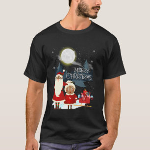 Merry Christmas African Santa Claus & Mrs Matching T-Shirt