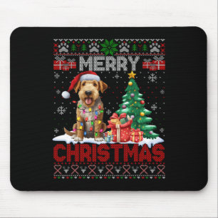 Merry Christmas Airedale Terrier Dog Lover Ugly Xm Mouse Pad