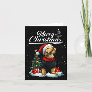 Merry Christmas Airedale Terrier Santa Hat Dog Lov Card