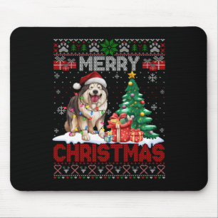 Merry Christmas Alaskan Malamute Dog Lover Ugly Xm Mouse Pad