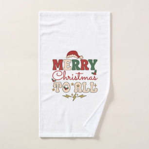 Merry Christmas All Santa Hat Lightning Stars Hand Towel