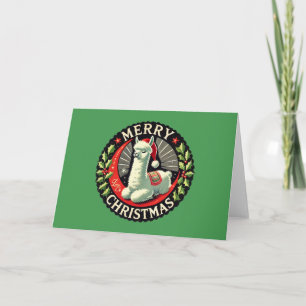 Merry Christmas Alpaca Artwork Christmas Artwork Card